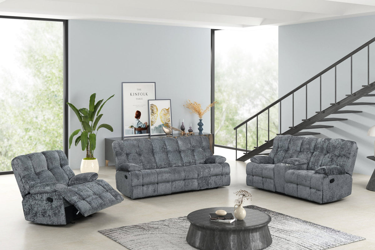 Martina30 3PC Reclining Set — Sofa, Loveseat & Recliner