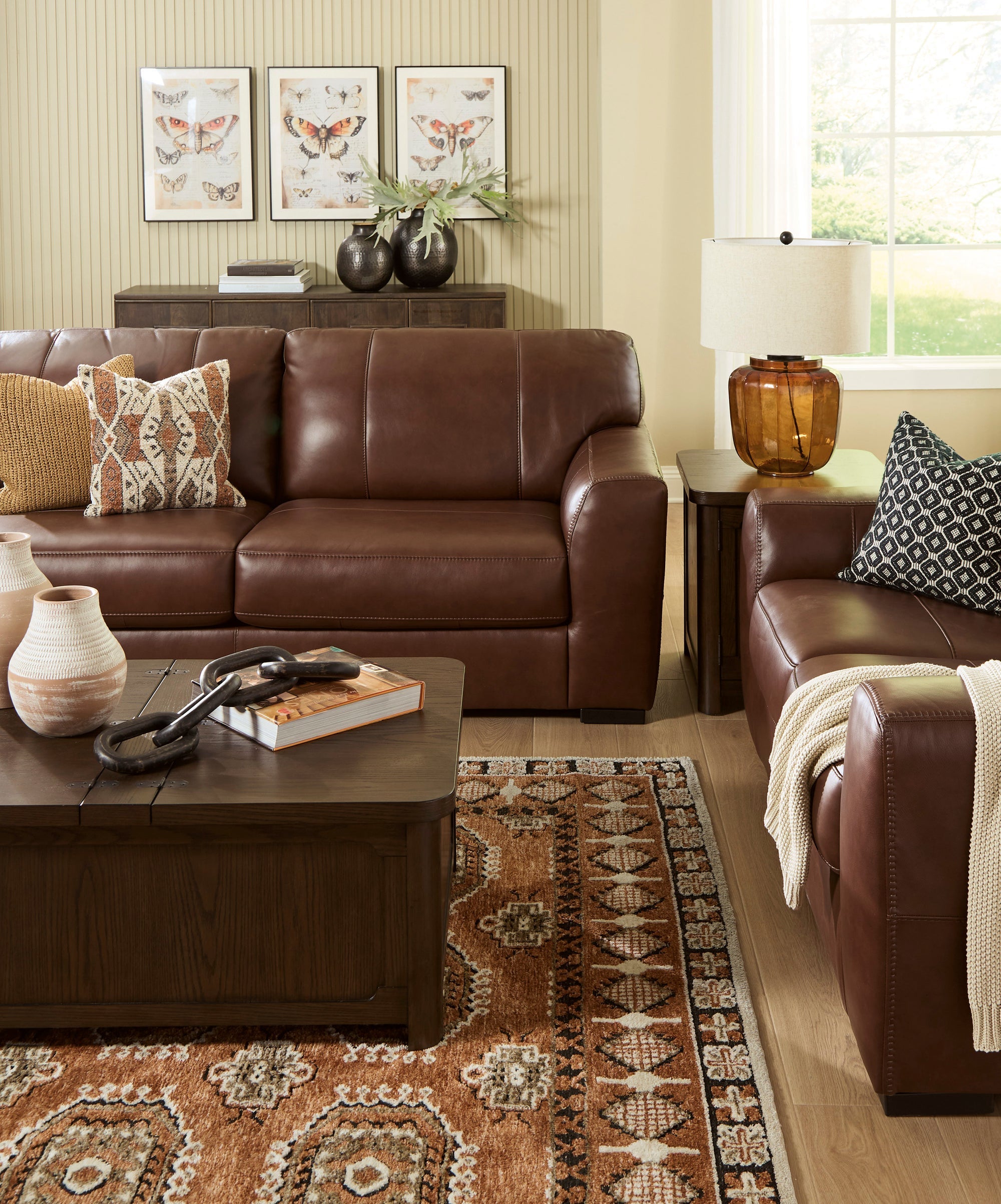 Ashley 729-07 Sofa & Loveseat Set (TOP-GRAIN) **NEW ARRIVAL**