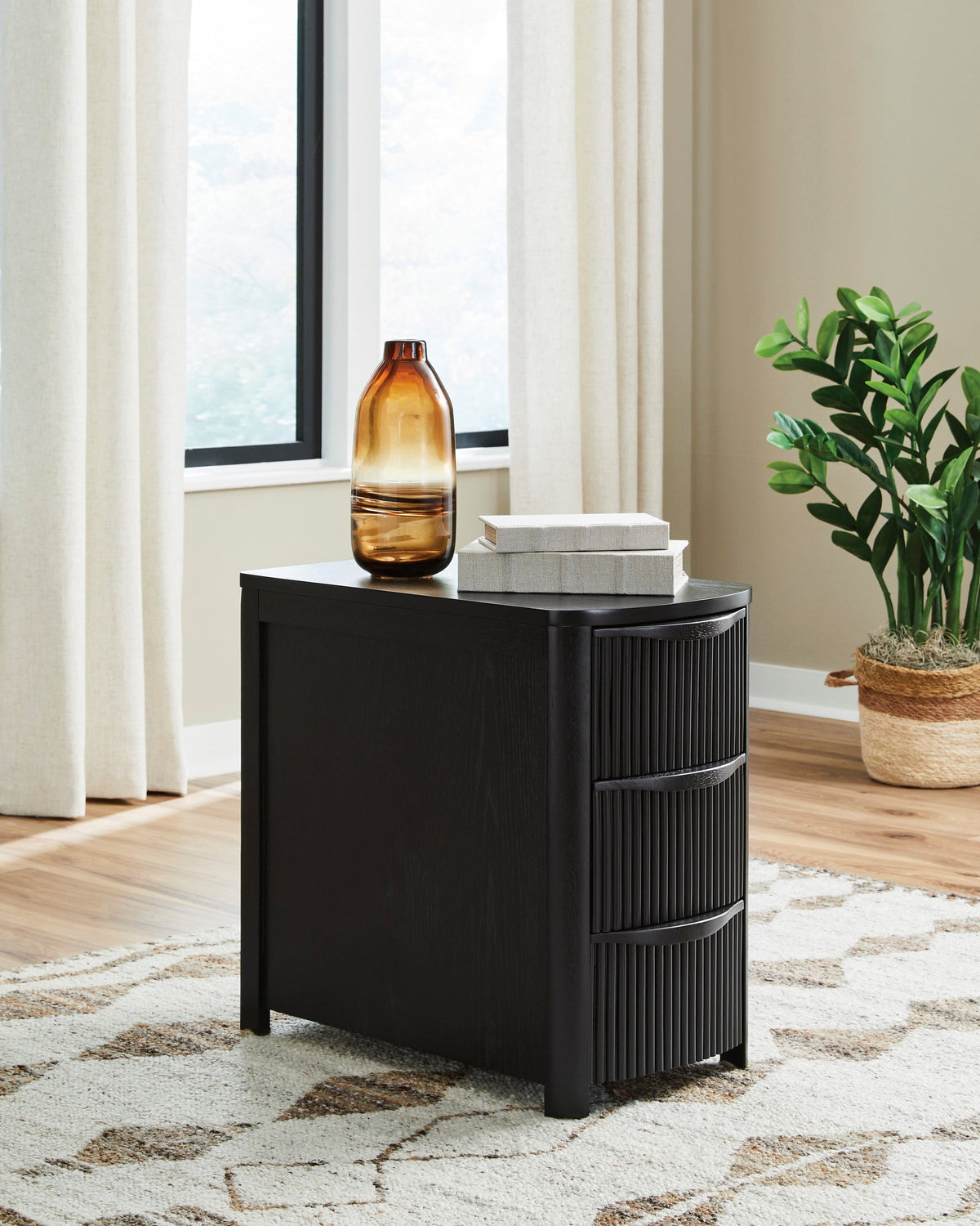 Ashley T208-117 Black End Table — USB-A & USB-C Charging