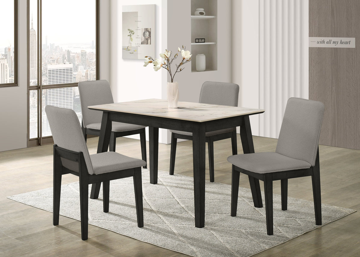 Alan20 Dining Set — Porcelain Table Top & 4 Chairs