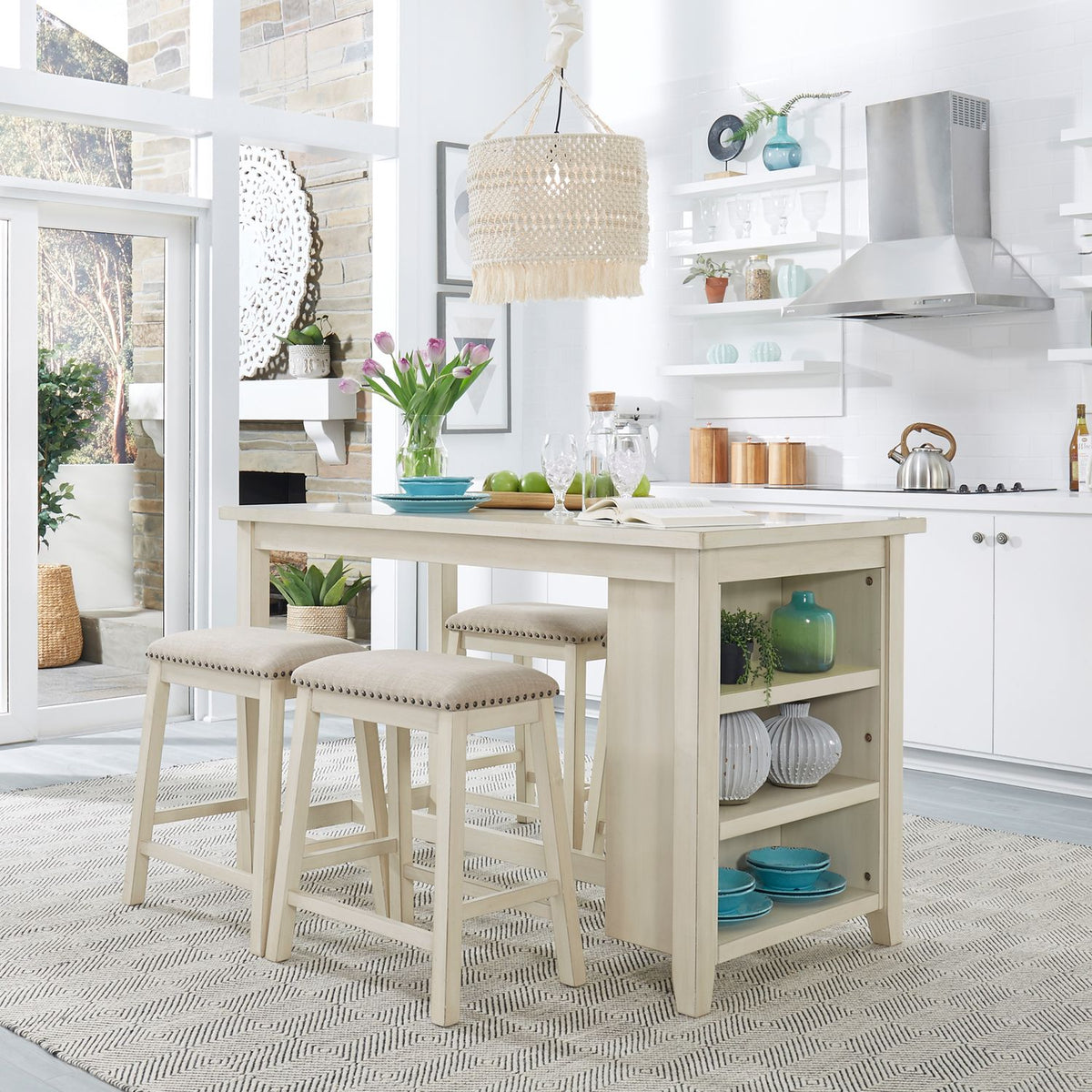 942 5-Piece Dining Set — 60″ Table & 4 Chairs