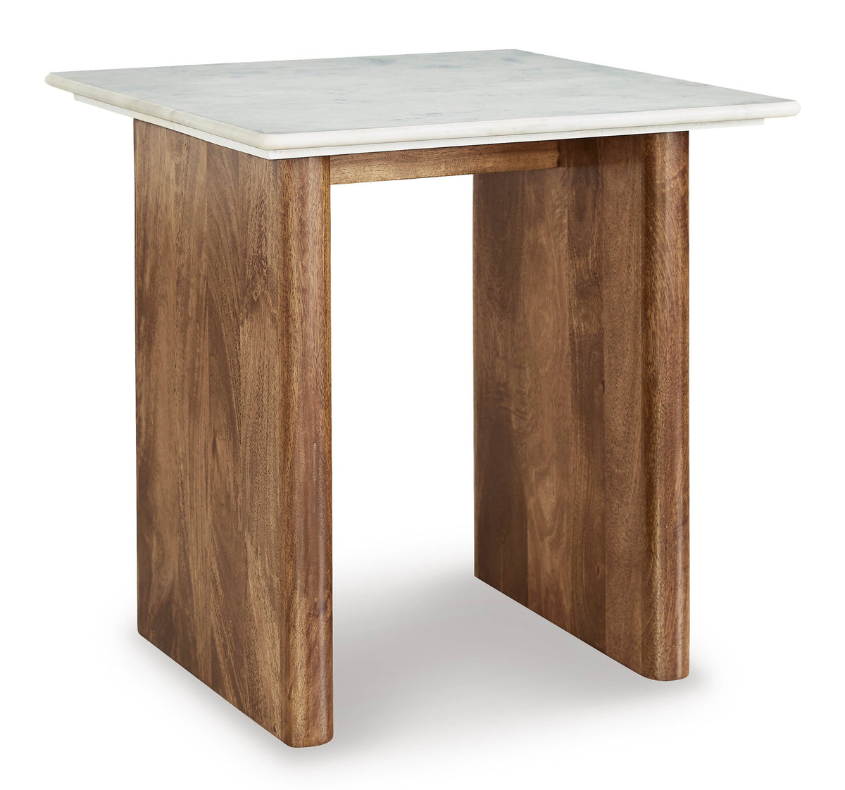 Ashley T662-3 End Table — Solid Mango Wood & Marble Top