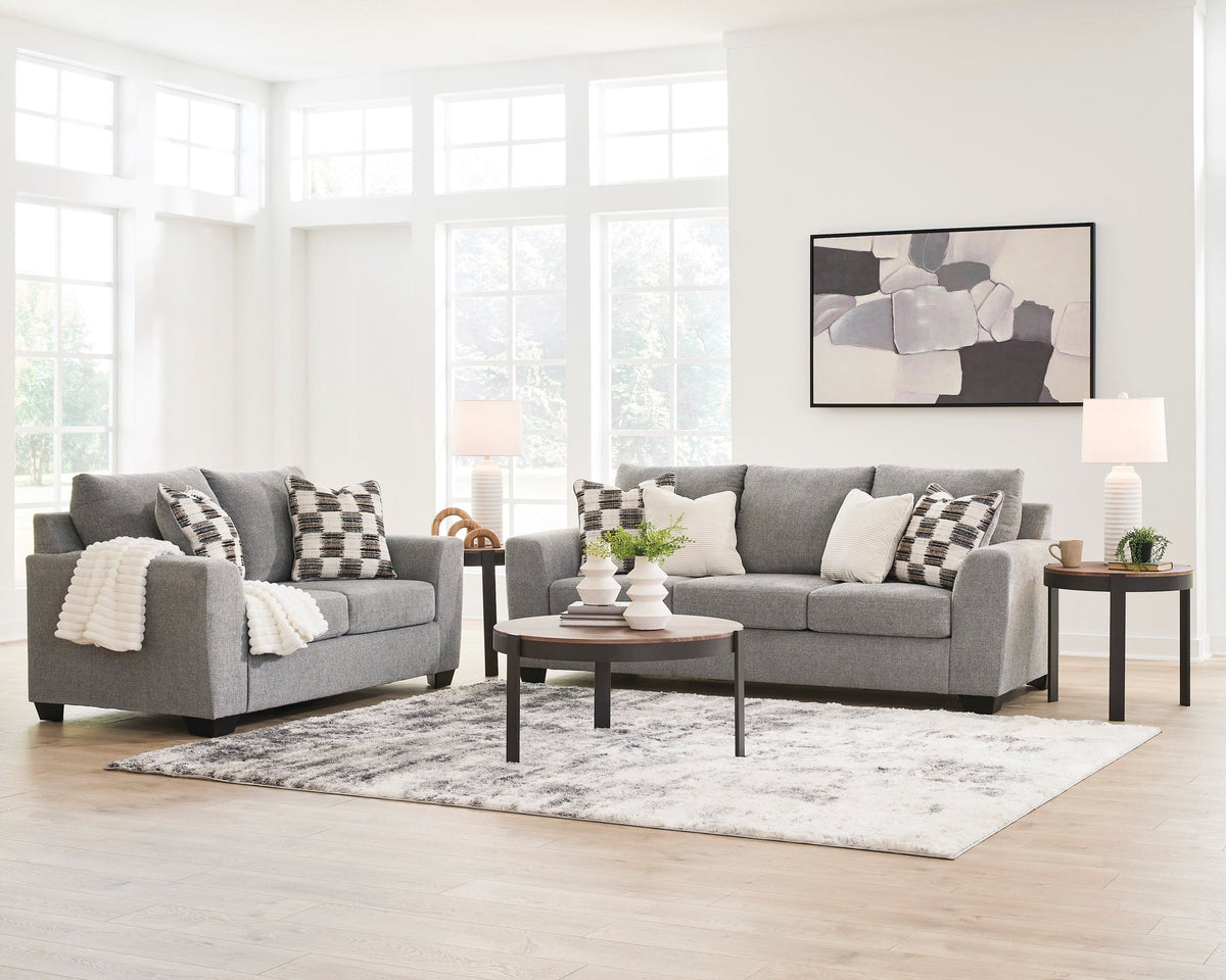 Ashley 631-03 Sofa & Loveseat Set — Accent Pillows & Faux Wood Feet