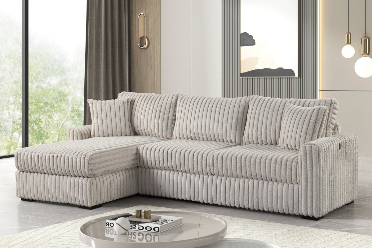 SOL Reversible Sectional — Reversible Chaise & USB Charging