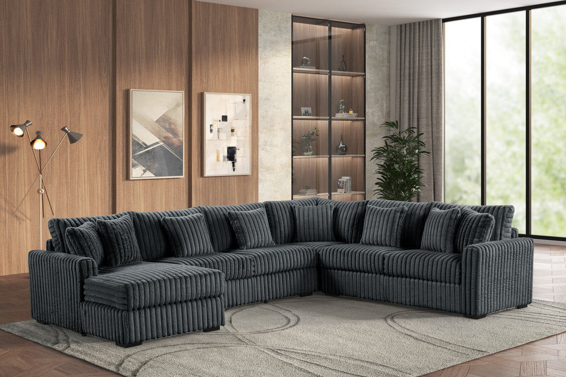 Solana Corduroy Sectional — Oversized Lounge Design