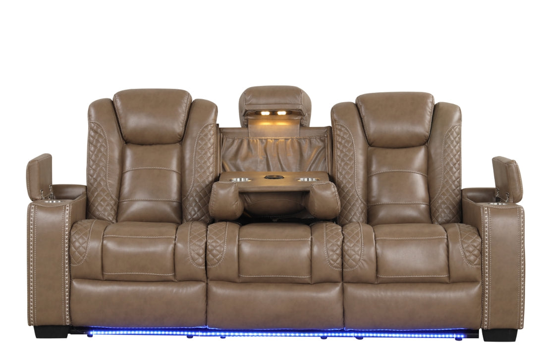 Stefano10 3PC Reclining Set — Drop-Down Table & USB Charging