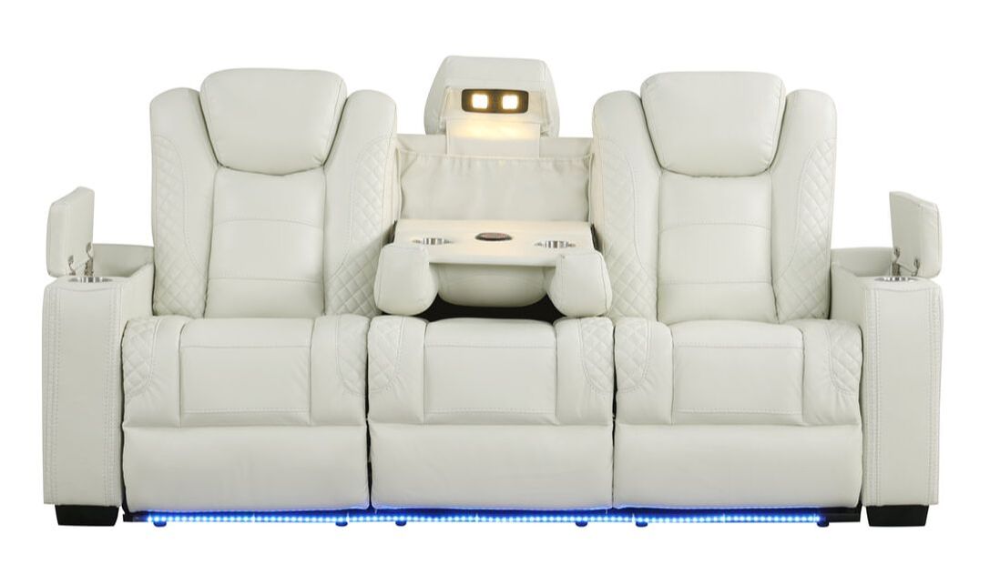 Stefano50 3PC Reclining Set — Drop-Down Table & Charging Pad