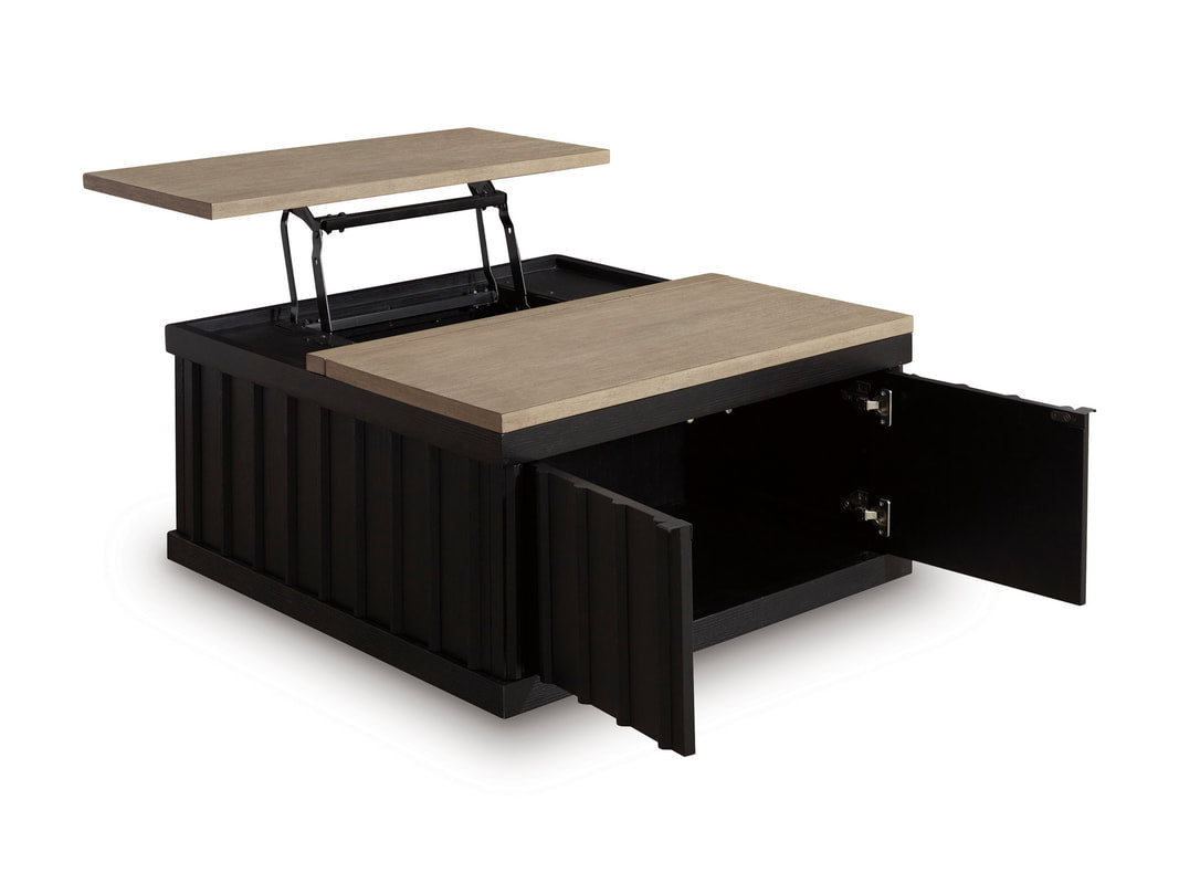 Ashley T721-00 Lift Top Cocktail Table — Casters & Cabinet Storage