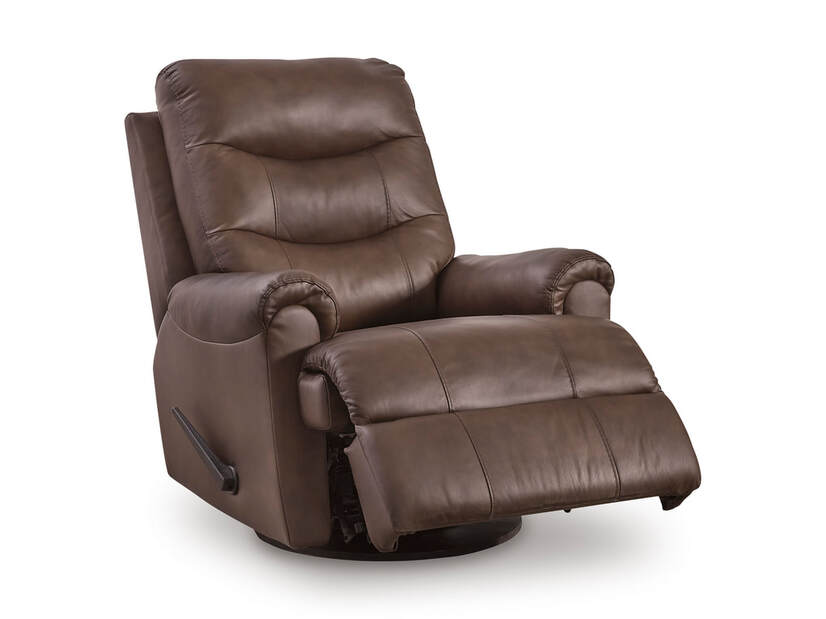 U1340061 Top Grain Leather Swivel Recliner — 360° Swivel & Glide