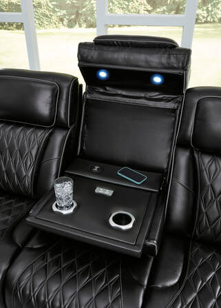 U271-06 Genuine Leather Power Reclining Set — Air Massage & Heated Seats