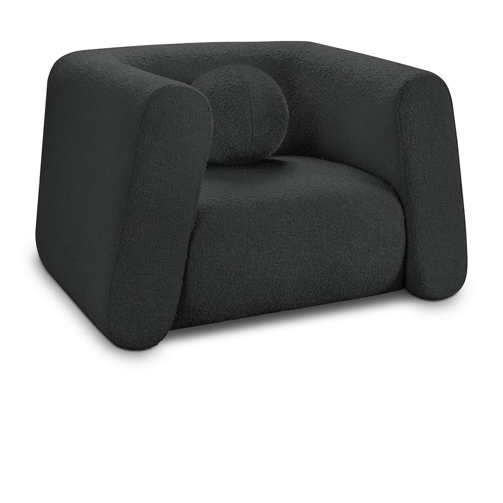 Abbington Bouclé Chair w/ Ball Pillow